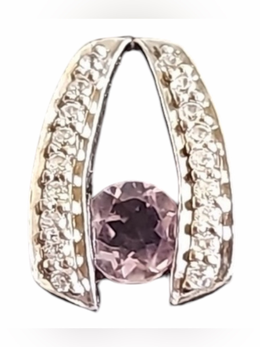 Sterling Silver Amethyst with CZ Pendant